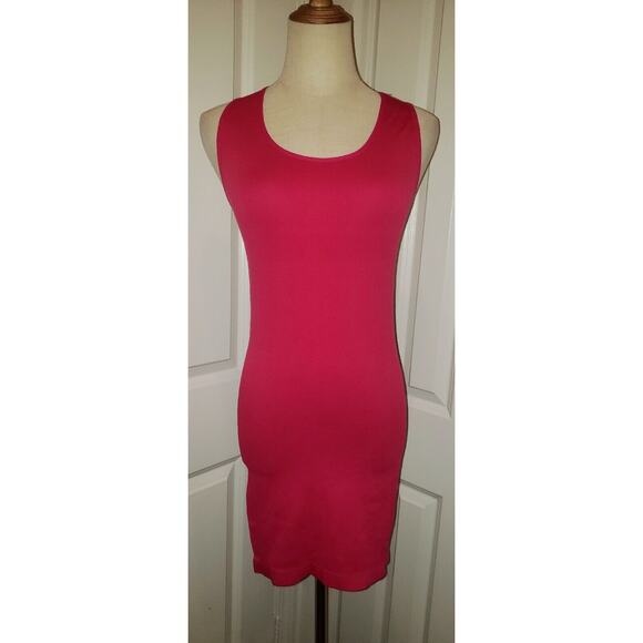 Sofra Ladies Racerback T-Shirt Dress Poly Women Coverup Xs/Small  Fuchsia - Picture 1 of 3
